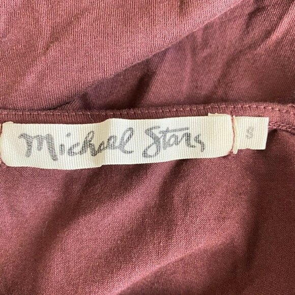 Michael Stars Dress Maroon Red Ruched Midi Small - Picture 5 of 7